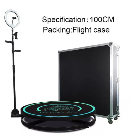 360 Photo Booth Machine with Free Logo Ring Light Selfie Stand Accessories, Remote Control Auto Rotate 360 Camera Booth Rotator